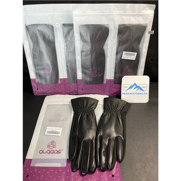 3 Pairs of Women's Fashion Leather/Suede Windproof Gloves with Touchscreen Capability - New