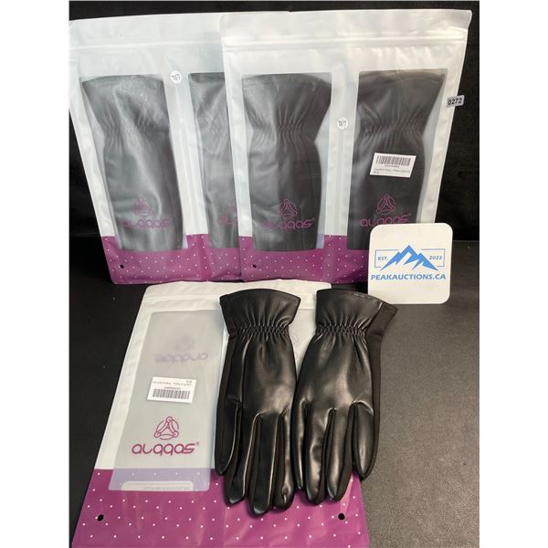 3 Pairs of Women's Fashion Leather/Suede Windproof Gloves with Touchscreen Capability - New