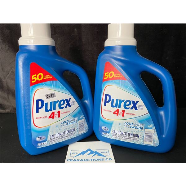 2 Jugs of Purex Cold Water Liquid Laundry Detergent - 2.03L (50 Loads) Each - New