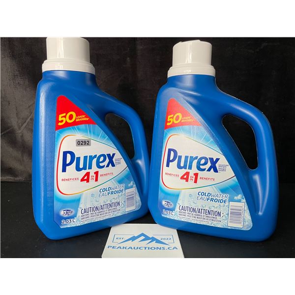 2 Jugs of Purex Cold Water Liquid Laundry Detergent - 2.03L (50 Loads) Each - New