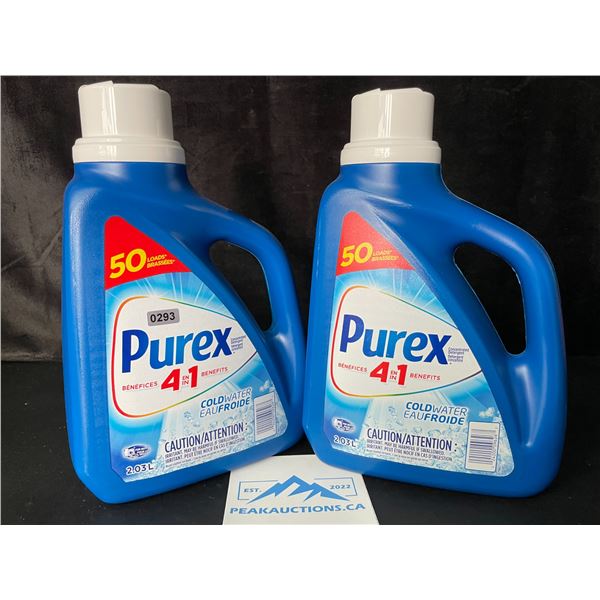 2 Jugs of Purex Cold Water Liquid Laundry Detergent - 2.03L (50 Loads) Each - New