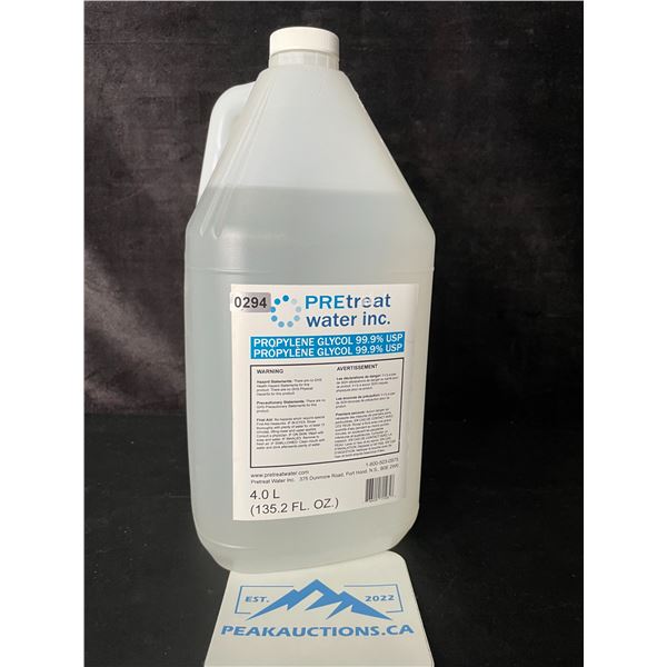 1 Jug of Pre-Treat Water Inc. Propylene Glycol 99.9% USP - 4.0L - New