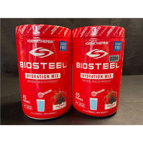 2 Tubs of Biosteel Hydration Mix - 315G Powder - Mixed Berry Flavour - (Exp: Mar 2025)
