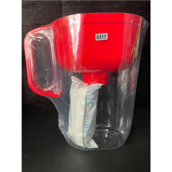 1 BRITA Water Pitcher with Filter - 10-Cup Capacity - Red - New