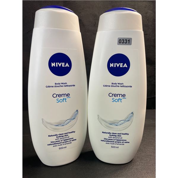 2 Bottles of Nivea Creme Soft Body Wash - 500ml - New