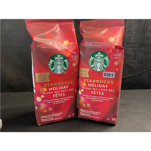 2 Bags of Starbucks Holiday Blend Limited Edition Ground Coffee - 283G Each - New