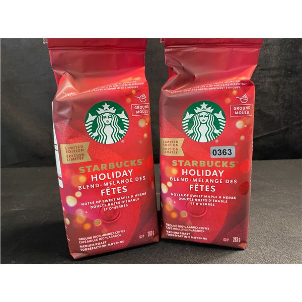 2 Bags of Starbucks Holiday Blend Limited Edition Ground Coffee - 283G Each - New