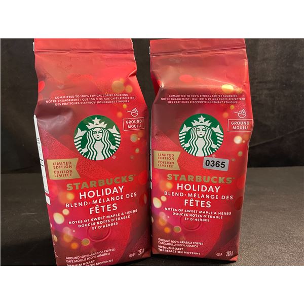 2 Bags of Starbucks Holiday Blend Limited Edition Ground Coffee - 283G Each - New