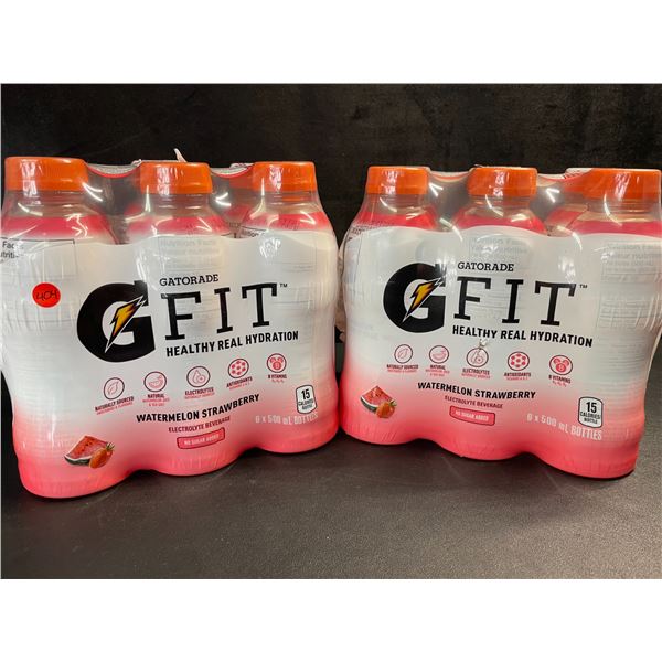 2 Cases of Gatorade G-Fit Watermelon Strawberry Electrolyte Beverages - 6 x 500ml Bottles Each - New