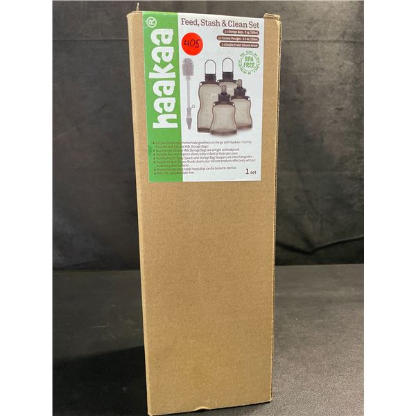 1 Haakaa Feed, Stash & Clean Set for Homemade Baby Food Pouches - New