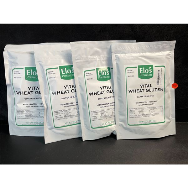 4 Elo's Premium Vital Wheat Gluten - High Protein, Keto/Kosher Friendly - Non GMO - 16oz Each