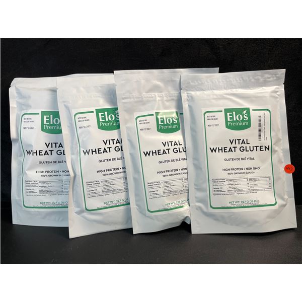 4 Elo's Premium Vital Wheat Gluten - High Protein, Keto/Kosher Friendly - Non GMO - 16oz Each