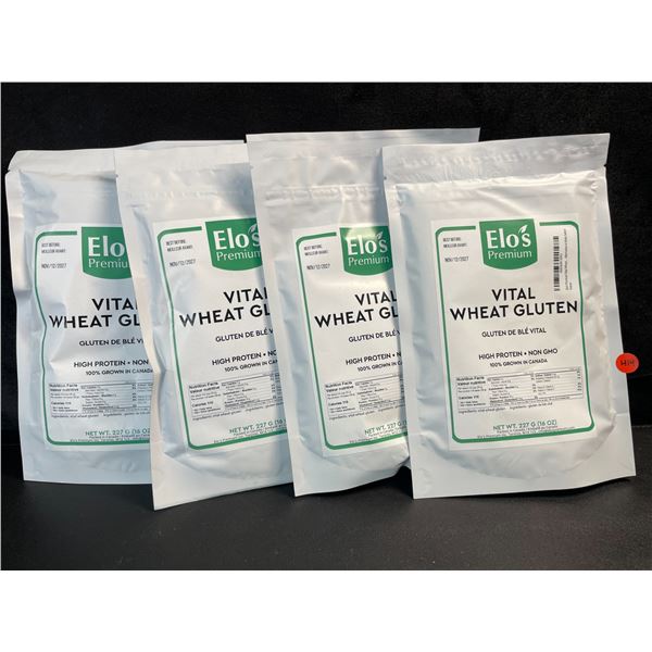 4 Elo's Premium Vital Wheat Gluten - High Protein, Keto/Kosher Friendly - Non GMO - 16oz Each