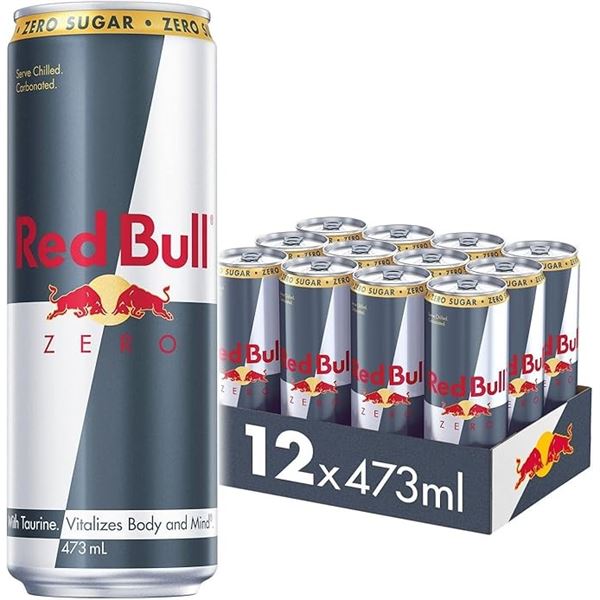 1 Case of Redbull Zero Energy Drinks - 12 x 473ml Cans - (BB: 04-22-2025)