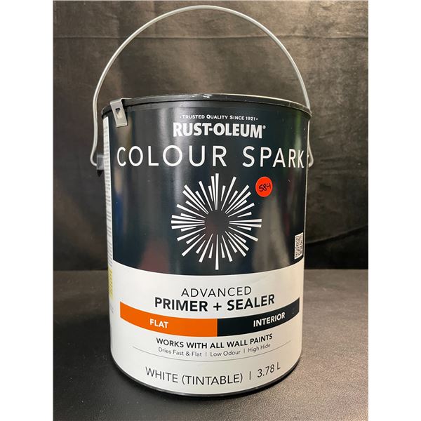 1 Rust-Oleum Colour Spark Advanced Primer + Sealer - Flat Interior Paint - White - 3.78L - New