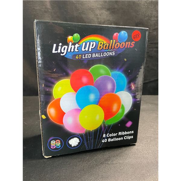 1 Box of LED Light-Up Balloons - 40 LED Balloons - New
