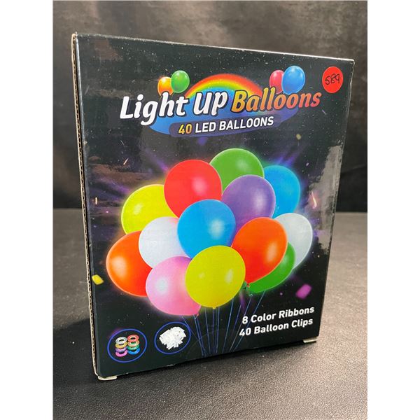1 Box of LED Light-Up Balloons - 40 LED Balloons - New