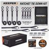 Image 7 : Keeper Ratchet Tie Down Kit - 4PK - 1800lbs Break Strength - (4 x 1" x 15FT Ratchet Tie Downs) - New