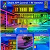Image 4 : Ailbton 100FT Long Outdoor LED Strip Light Kit - Waterproof w/ Bluetooth App Control/Remote - NEW