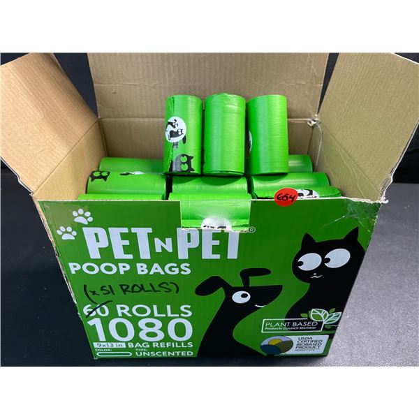 1 Box of PetnPet Dog Poop Bags (**51 Rolls Included) - New