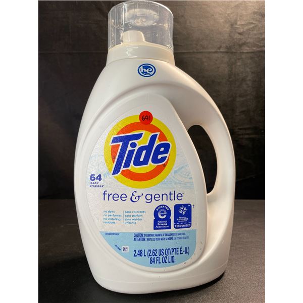 1 Jug of Tide Free & Gentle Liquid Laundry Detergent - 64 Loads/2.48L - New
