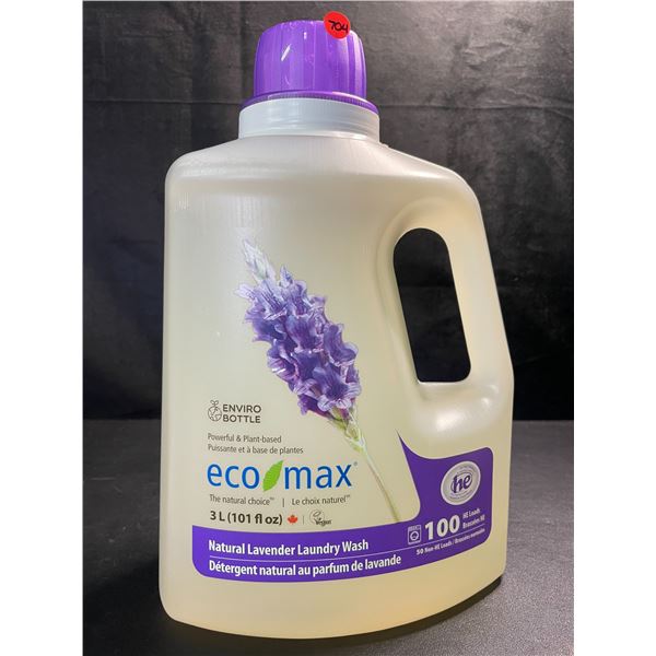 1 Jug of Eco Max Powerful & Plant-Based Natural Lavender Laundry Wash - 3L/100 Loads - New