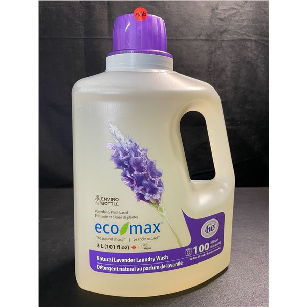 1 Jug of Eco Max Powerful & Plant-Based Natural Lavender Laundry Wash - 3L/100 Loads - New