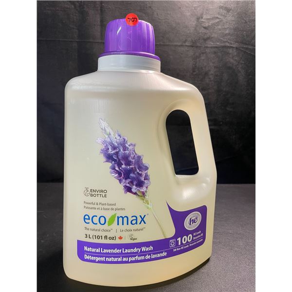 1 Jug of Eco Max Powerful & Plant-Based Natural Lavender Laundry Wash - 3L/100 Loads - New
