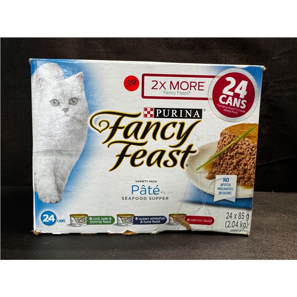 1 Case of 24x85g Tins of Fancy Feast Seafood Super Variety Pate for Cats