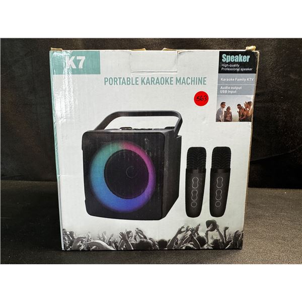 1 K7 Portable Karaoke Machine with Mics - New