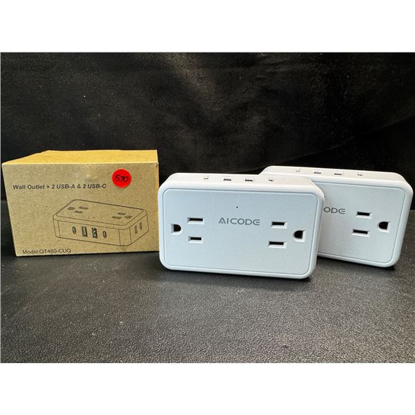 1 2-Pack of Wall Outlets with USB A and USB C - New