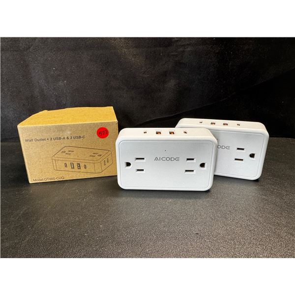 1 2-Pack of Wall Outlets with USB A and USB C - New