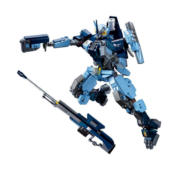 1 Warrior Samurai Blue Mech Model Building Kit  752PCS - New