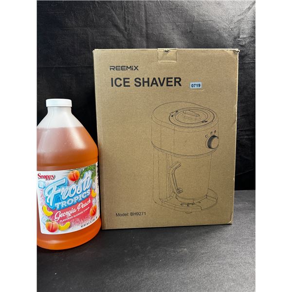 1 Reemix Ice Shaver with Frosti Tropics Georgia Peach Syrup - New