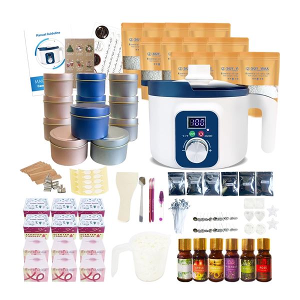 1 Electric Wax Melter Candle Making Kit - Over 100PCS! - New