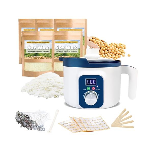 1 Electric Wax Melter Candle Making Kit with Soy Wax  - New