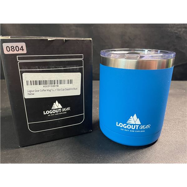 1 Logout Gear Vacuum Insulated Stainless Steel Coffee Mug - 10oz - Sapphire Blue - New in Box