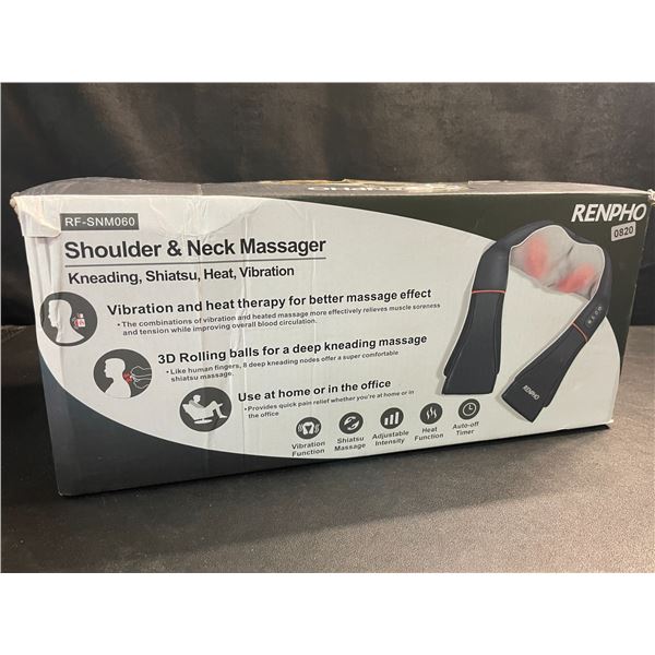 1 Renpho Shoulder & Neck Massager w/ Kneading, Shiatsu, Heat, & Vibration - Open Box