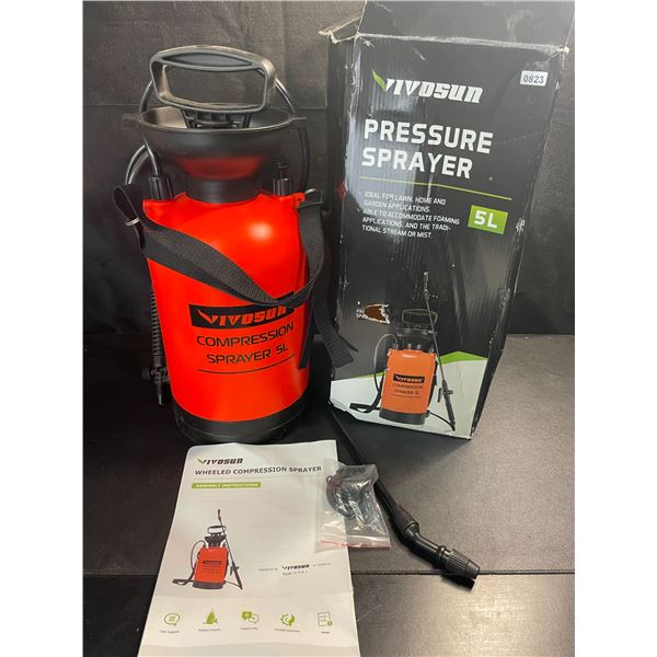 1 Vivosun Compression Pressure Sprayer - 5L Capacity - Ideal for Lawn, Home, and Garden
