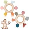 Image 1 : 3 Packs of Teething Toys/Silicone Teething Rings for Babies - 2 Per Pack - New