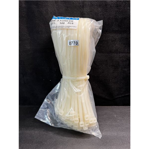 1 Pack of 100 18inch Multipurpose Zip Ties - New