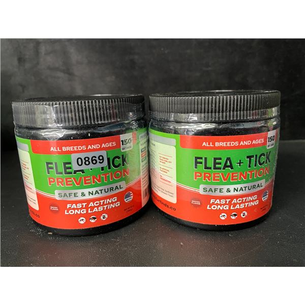 2 Furfinds Flea + Tick Prevention Soft Chews for Dogs - Safe & Natural - 150 Each - New Sealed