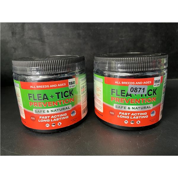 2 Furfinds Flea + Tick Prevention Soft Chews for Dogs - Safe & Natural - 150 Each - New Sealed
