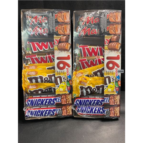 2 Packs of Assorted Chocolate Bars/Candy - 16 Per Pack - Twix - Mars - Snickers - M&M's - New
