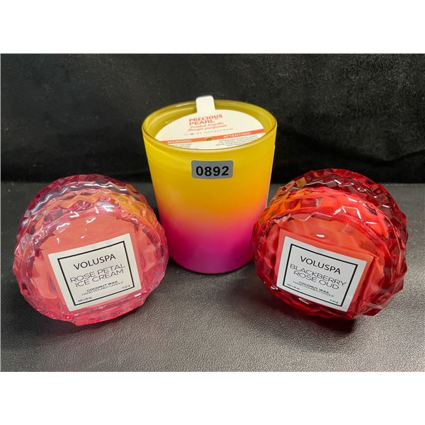 3 Assorted Scented Candles - Brand New