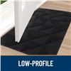 Image 5 : 1 Large Non-Slip Indoor Entryway Door Mat - 47" x 71" Size - Black Colour - New