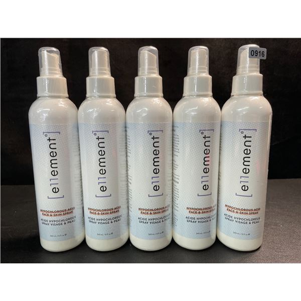 5 Bottles of e11ement Hypochlorous Acid Face & Skin Spray - 240ml Each - New Sealed