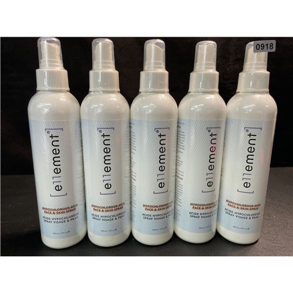 5 Bottles of e11ement Hypochlorous Acid Face & Skin Spray - 240ml Each - New Sealed