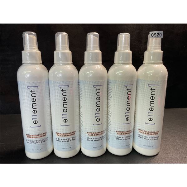 5 Bottles of e11ement Hypochlorous Acid Face & Skin Spray - 240ml Each - New Sealed