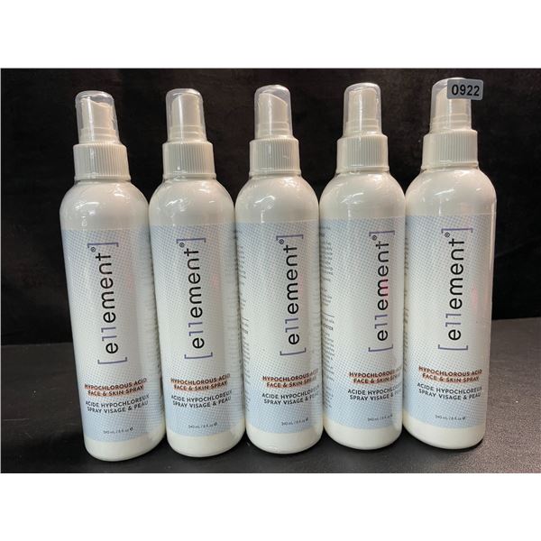 5 Bottles of e11ement Hypochlorous Acid Face & Skin Spray - 240ml Each - New Sealed